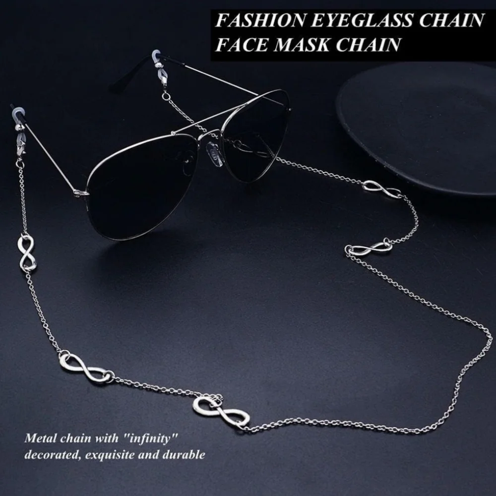 Silver Glasses Chain Infinity Design